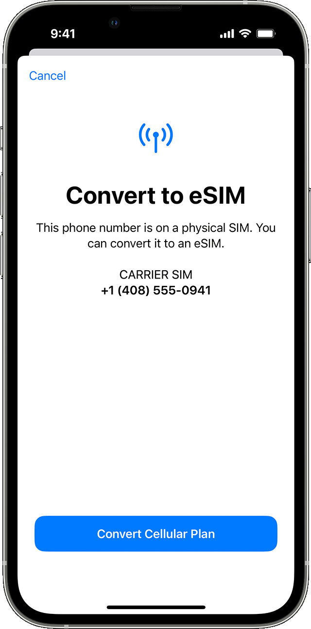 How to convert to an eSIM