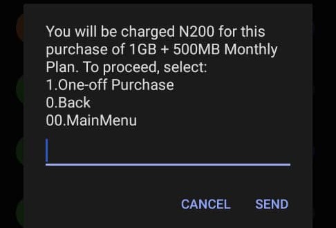 MTN offers a data plan of 1.5GB for 200 Naira